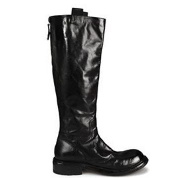 The same shoes retro washed horse leather versatile and thin zipper thick heel platform knight boots
