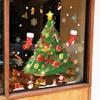 Static Christmas Cling Pvc Sticker With Santa And Tree For Holiday Decor Window