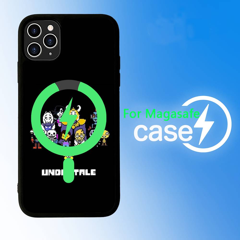 D-Deltarune Ralsei For Magsafe Magnetic Phone Case Wireless PC+TPU For iPhone 11 12 13 14 15 16 17 Pro Max Plus