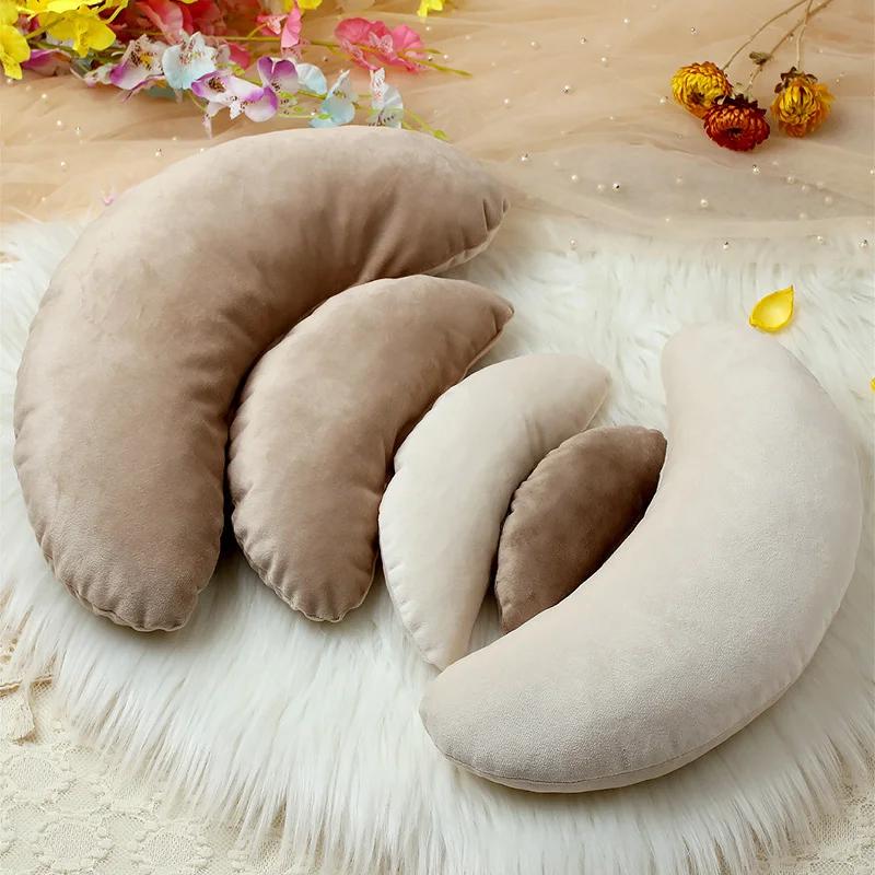Newborn Studio Photography Props 5-Piece Set Crescent Pillow Baby Posing Cushion Shooting Accessories For Infant Boys And Girls