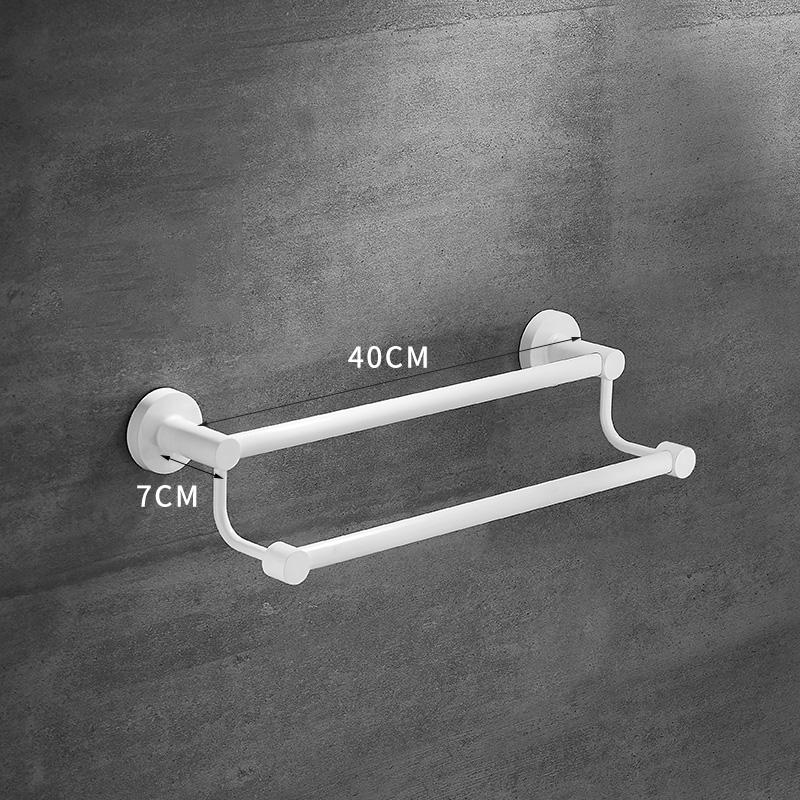 White Aluminum Bathroom Towel Rack Wall-mounted Single/Double Towel Rod Toilet Towel Storage Rack Bathroom Accessories