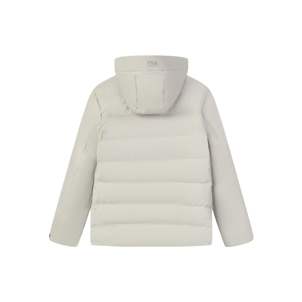 Fila Solid Color Hooded Casual Warm Down Jacket Men Outerwear Peace-Gray F11M341904F-GY