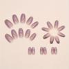 24pcs Short Coffin Ballet Press On Nails, Aurora Purple Gradient Fake Nails With Glitter Sequin,Full Cover False Nails For Women And Girls