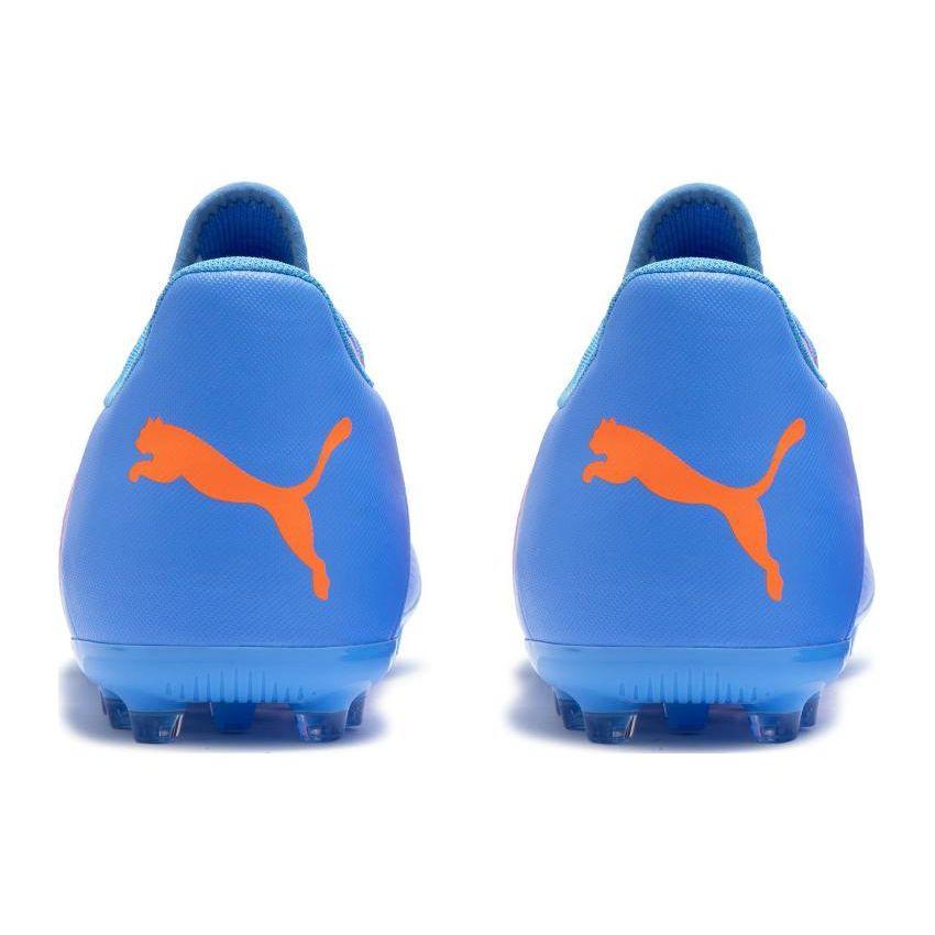 Puma Future Play Lace-Up MG (Rubber Short Studs) Artificial Turf Fabric Soccer Shoes Men Soccer Shoes Blue Orange 107190-01