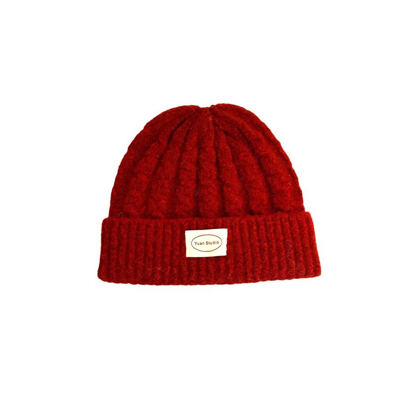 Letter Cloth Woolen Hat Twist Hat Autumn and Winter Warm and Cold Proof Ear Protection Hat Versatile Knitted Hat for Men and Women