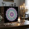 DIY Mandala Perlenpunktmalerei für Erwachsene/Anfänger Geschenk Heimdeko Perlen Edelstein Malereien Bild Kunsthandwerk 25x25cm Mit Rahmen