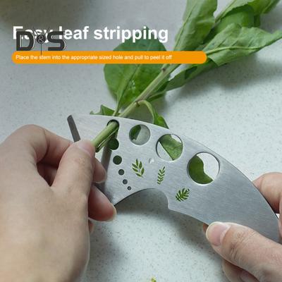 Herb Stripper with 9 Holes Ergonomic Design Corrosion-Resistant Vegetable Leaf Stripping Tool Stem Remover Kitchen Gadget