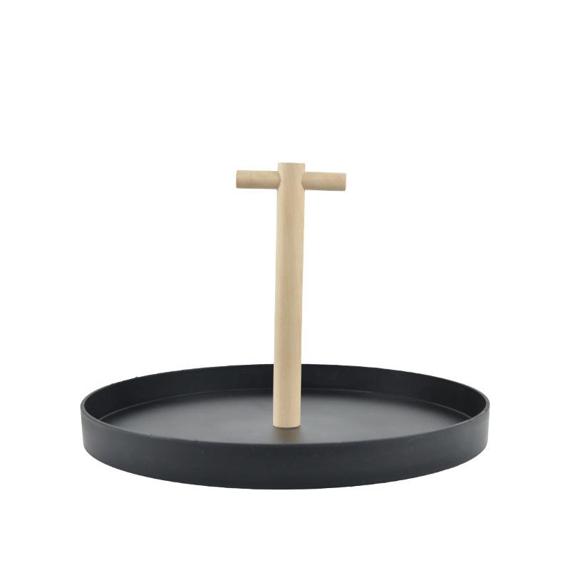 

Nodic Простий круглий лоток для зберігання настільний стіл для косметики та ювелірних виробів. чорний