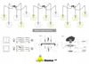 Hanging Lamp, Ceiling Chandelier, Wire Shade, Led