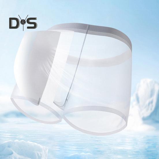 Men Boxer Underwear Elastic Mid-Waist Design U-Convex Thin Perspective Shorts Briefs Seamless Panties Daily Wear