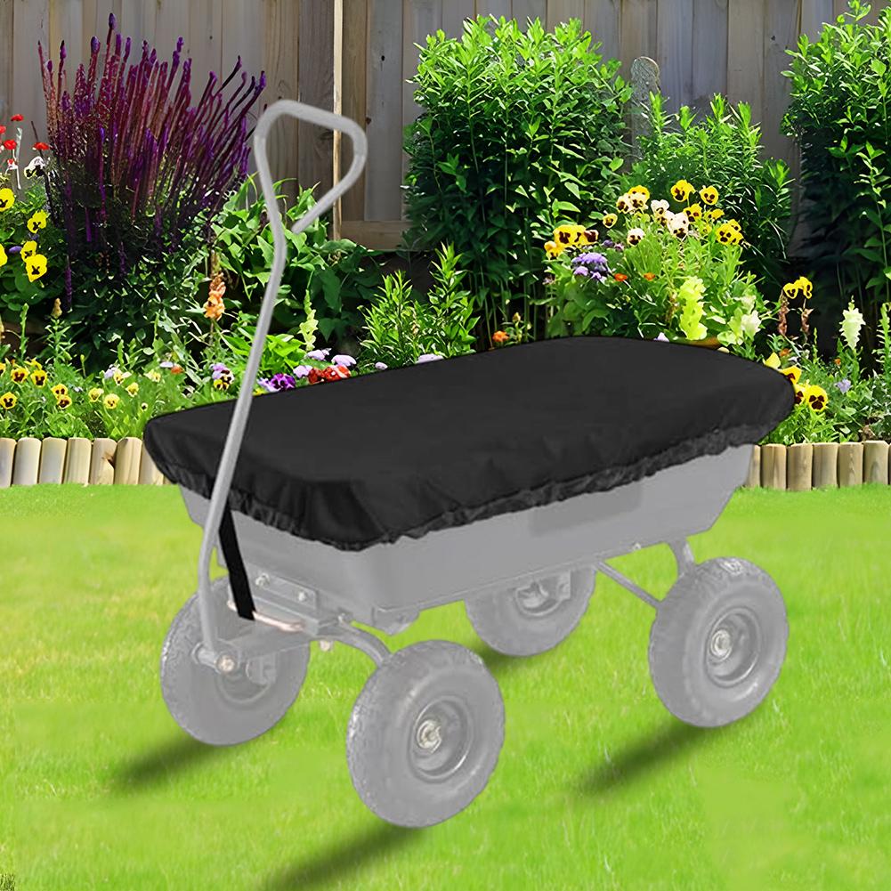 For Garden Cart Cover for Wagon Cart Waterproof Tear Resistant with Adjustable Bottom Drawstring 59 by 37 Inch
