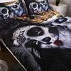 Sugar Skull Bedding Sets King Beauty Kiss Skull Duvet Cover Bed Set Bohemian Print Black Bedclothes Queen Size Bedline