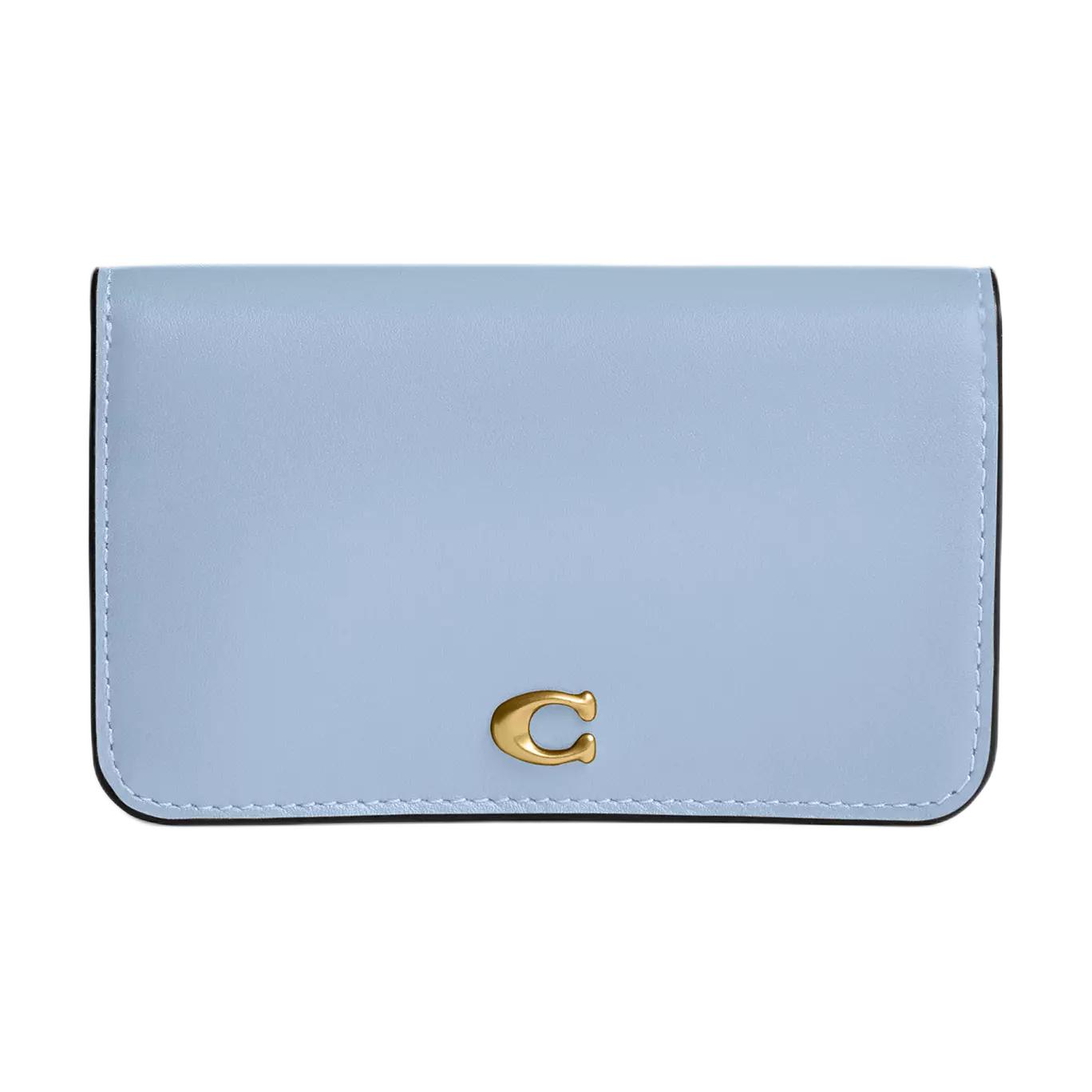 

Coach Essential Brand Logo Metal Accessories Calfskin Card Holder Women accessories Brass Bluebell CR990-B4PUB Brass & Blue & Bellflower