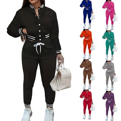 Conjunto de Chaqueta Corta de Color Sólido para Mujer, Juego de Dos Piezas de Botonadura Única, Corto Casual Ajustado Deportivo