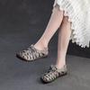 Retro Hollowed-out Sandals for Women's Summer 2025 New Style, Soft-soled, Soft-top,Fashionable and Casual,Round-toed Roman Shoes