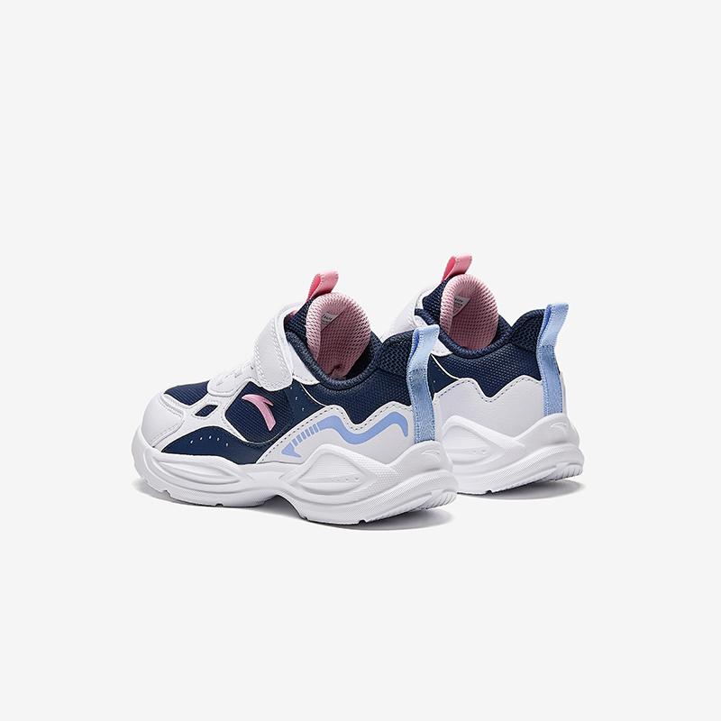 Anta Kids Synthetic Leather Fashion Versatile Lightweight Shock Absorbing Low Top Running Shoes Kids Sneakers Blue White Red A22449977N-2