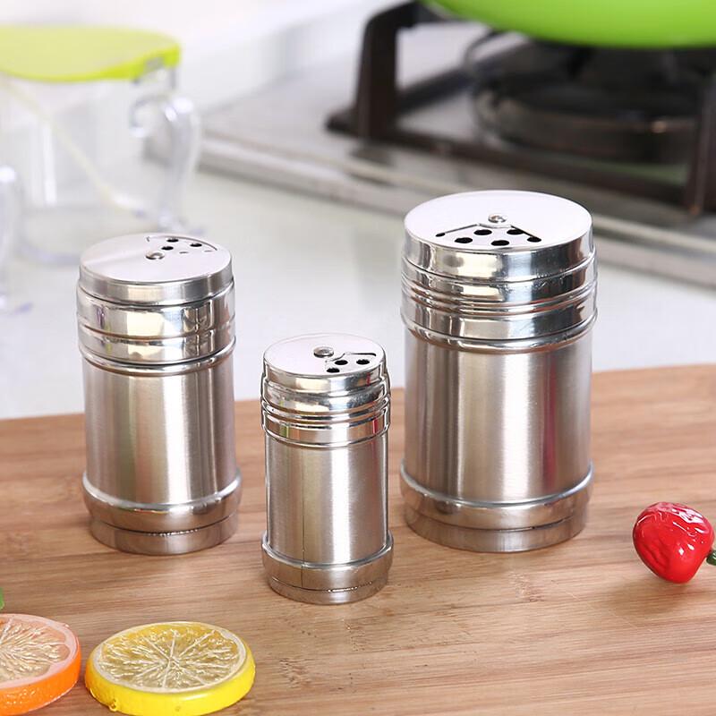 Rotating Stainless Steel Spice Shaker Set (3-Pack)
