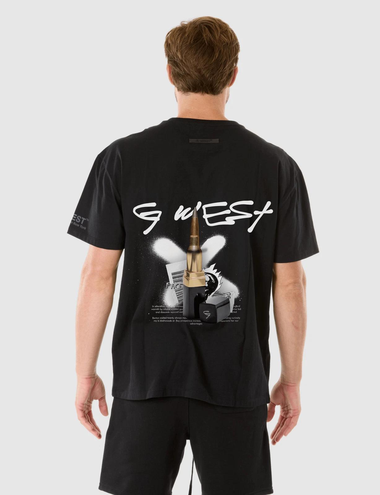 G WEST LIPSTICK T-SHIRT - JET BLACK 2XL