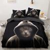 3D Animals Bedding Set Lovely Pet Black Dog Printed Duvet Cover Set Kids Adults Home Decor Single Queen King Size Gift Cute Dogs