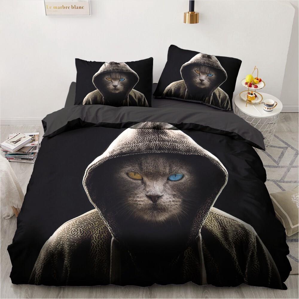 3D Animals Bedding Set Lovely Pet Black Dog Printed Duvet Cover Set Kids Adults Home Decor Single Queen King Size Gift Cute Dogs
