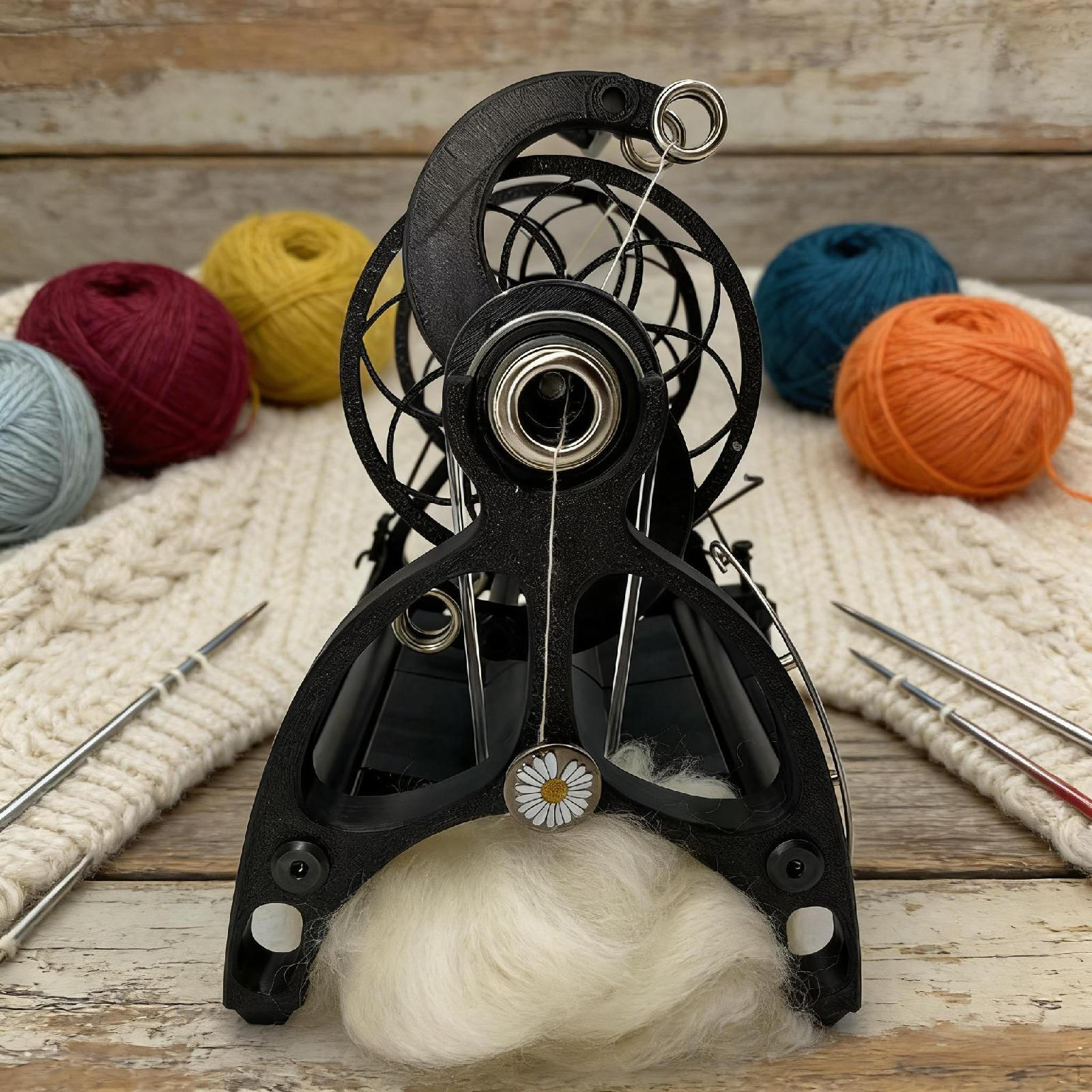 

Electric Spinning Wheel Premium Easy to Use for Yarn Making Adjustable Speed Black With 2 Spools Black With 3 Spools