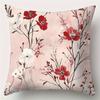 Romantic Pink & Red Floral Pillowcase - Watercolor Flower Print Pillow Cover for Sofa Bedroom Living Room