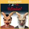 Terrifying Latex Lucifer Mask With Horns For Halloween Festivals And Costume Parties