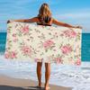 1 Stück Elegantes Rosa Rose Floral Strandtuch, Schnelltrocknendes Weiches Saugfähiges Leichtes Handtuch, Vielseitig für Pool, Fitnessstudio, Reisen, Spa