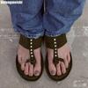 Fashion 2025 Spring Summer New British Style Flip Flops Women Rivet Casual Flat Half-Slip French Sandals Fashion Slip On Flats Slides