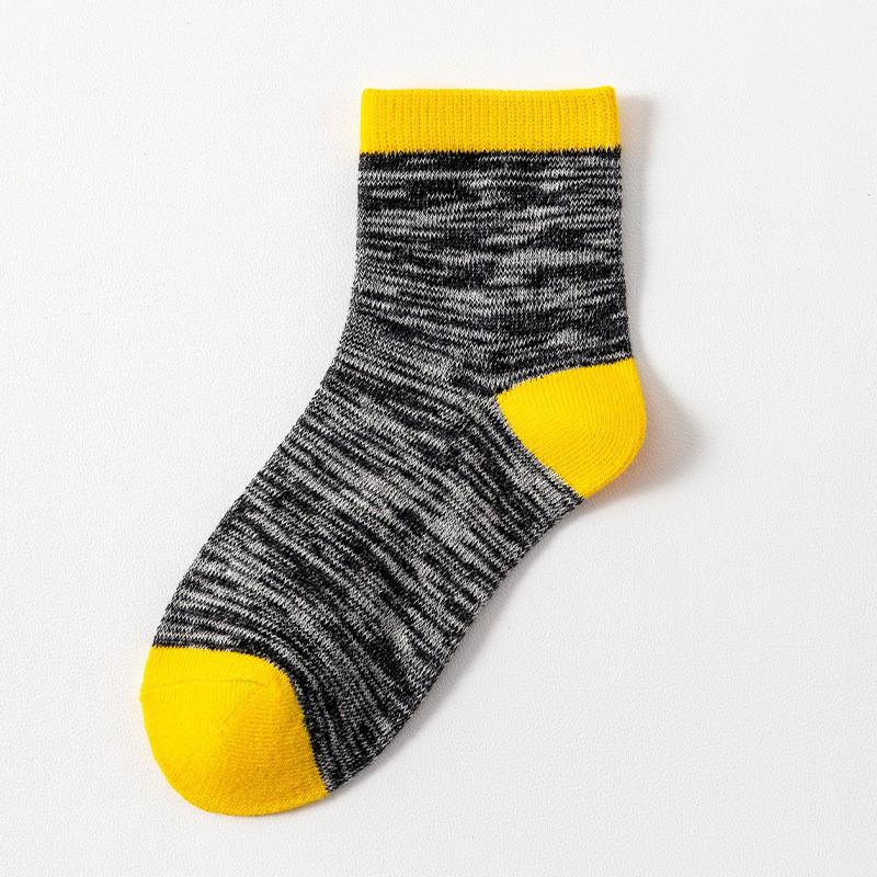 Kids Cotton Mid-Calf Socks Breathable Absorbent Anti-Odor School Home Indoor Use In 10 Colors