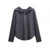 2025 Loose Maternity Hoodie Sweatshirt & Pants Set - Dark Grey