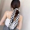 27" Black White Polka Dot Square Scarf Elegant Style Thin Silky Neck Scarf Casual Decorative Hairband For Women