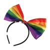 Fabric Art Rainbow Bowknot Hair Hoop Colorful Party Head Hoop Rainbow Bow Headband  Party Supplies