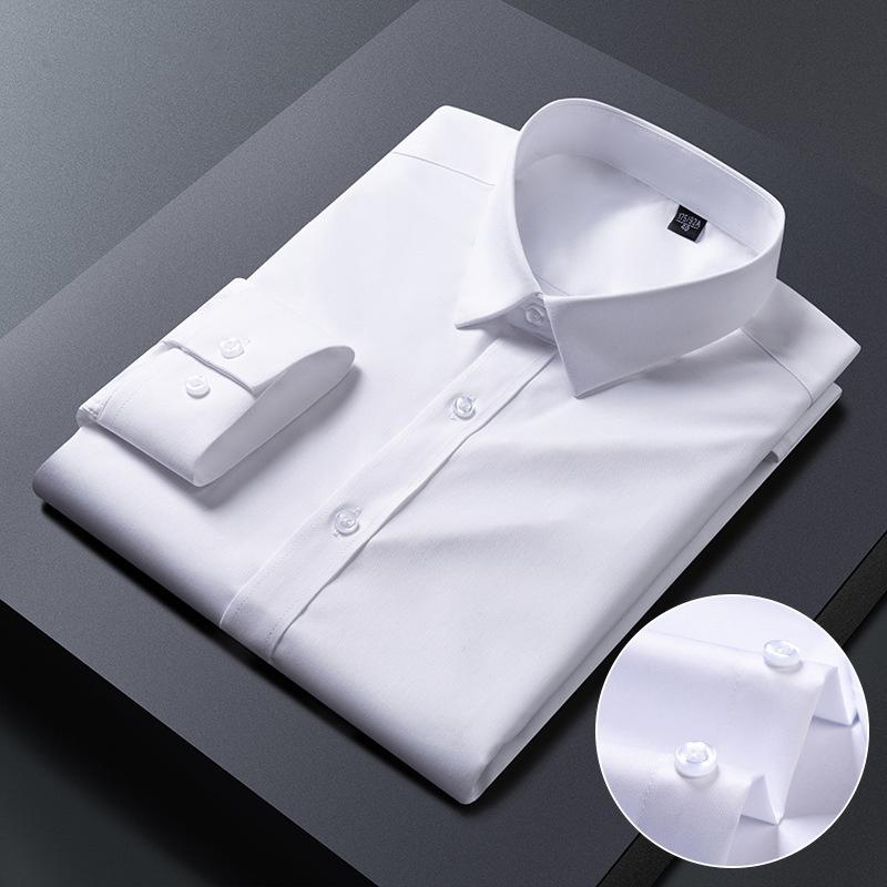 Men'S Casual And Fashionable Long Sleeved Solid Color Shirt Non Ironing And Wrinkle Resistant Business Top