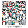 50 Penguin Waterproof Stickers for Suitcase, Computer, Tablet & Journal Decoration