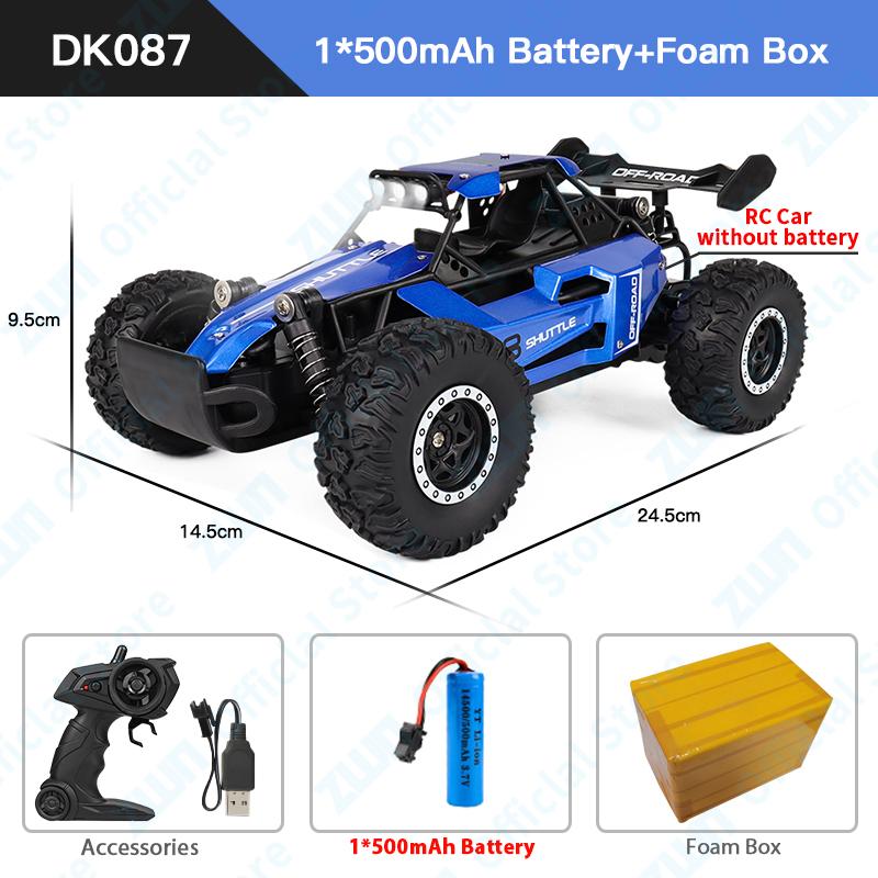 AAYA1 ZWN 1:16 2.4Gh Model RC Car With LED Lights 2WD Off-road Remote Control Climbing Vehicle Outdoor Cars Toys for Boys Girls Gifts