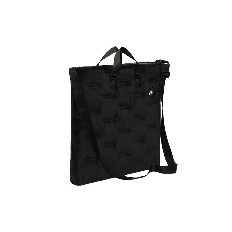 Nike Heritage Logo Large Capacity Velvet Tote Bag Unisex Tote Bags Black DB4196-010