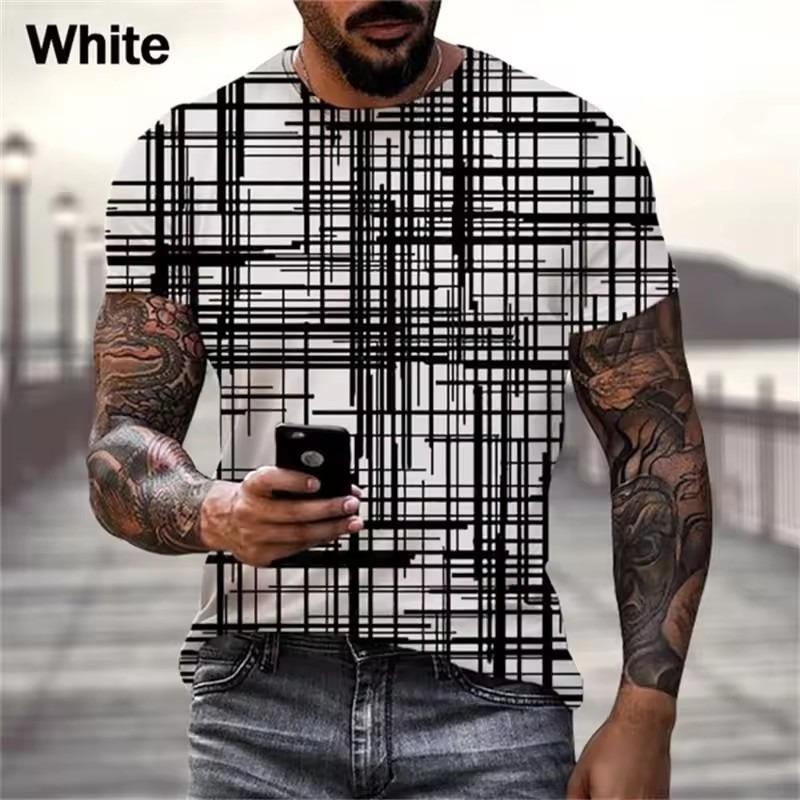 

Горячая Распродажа Черно-белые Полоски 3D Графические Футболки Мужские Летние Футболки Y2k Одежда Мужская Мода Harajuku Дышащие Футболки с О-Образным Вырезом XS