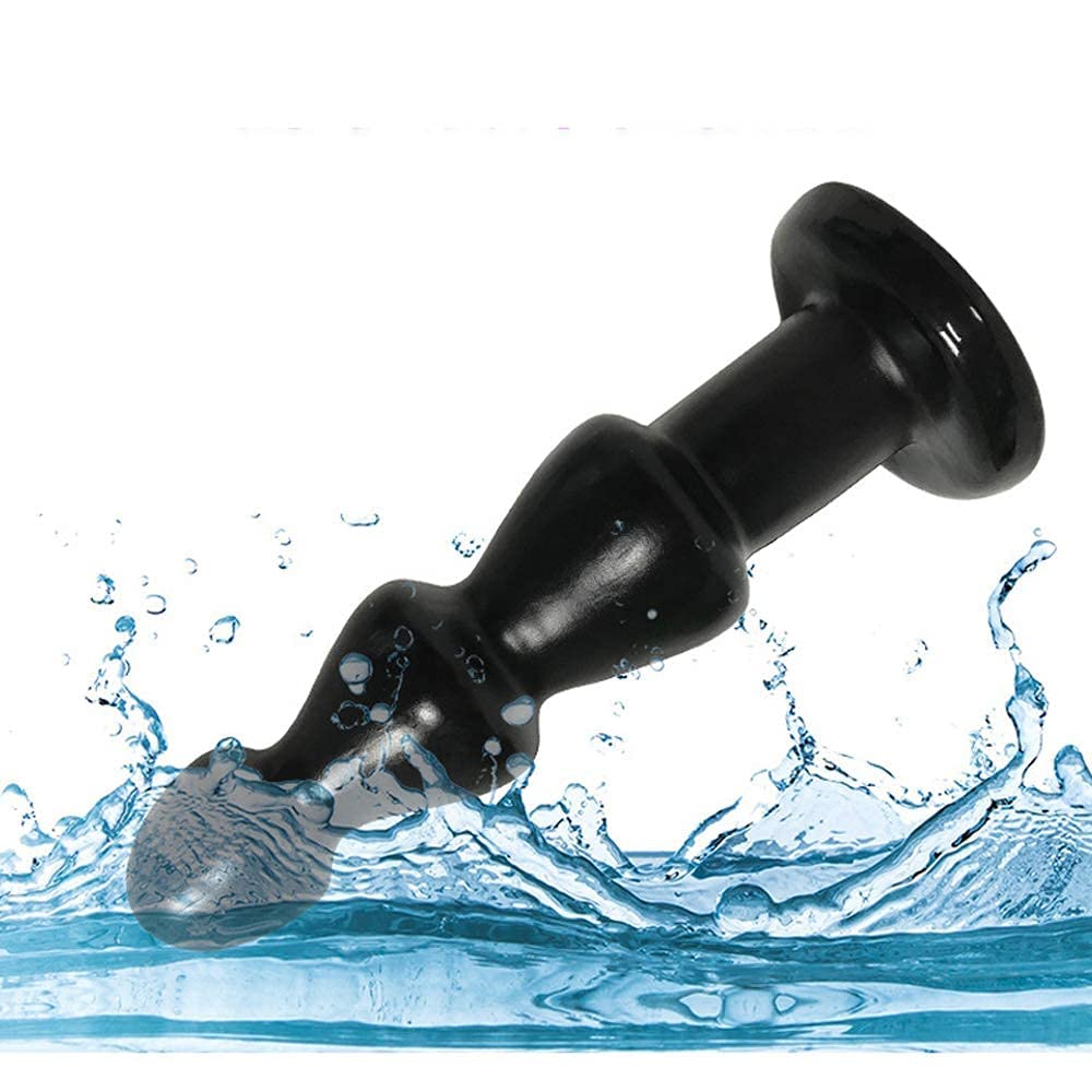 Dildo Super Thick Anal Plug 3 Beads Anal Plug G Spot Prostate Stimulator Anal Widening with Suction Cup Anus Unisex Black