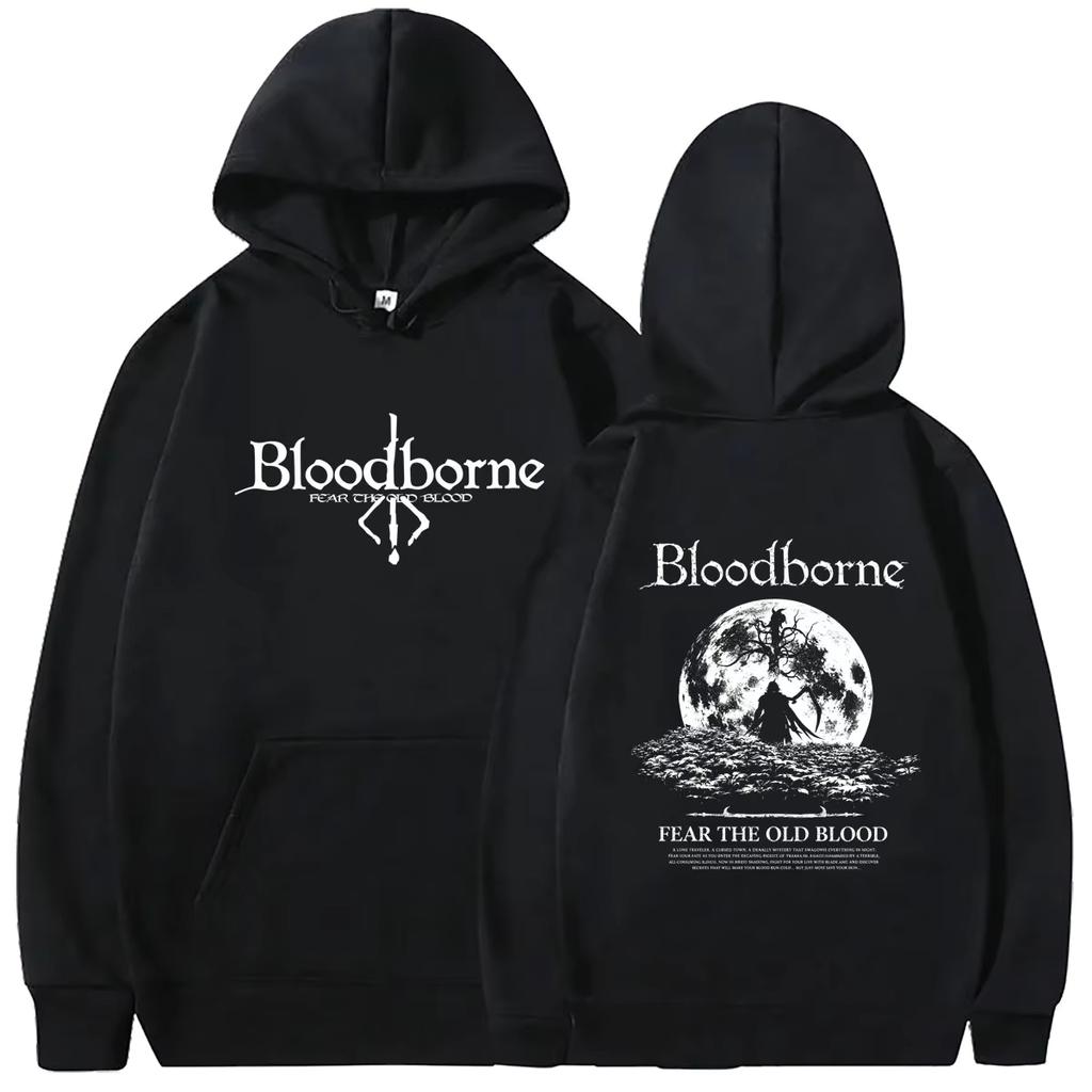 2026 Soft cotton sweatshirt Game Bloodborne Fear The Old Blood Graphic Hoodie Men Women Casual Horror Style Hooded Sweatshirt