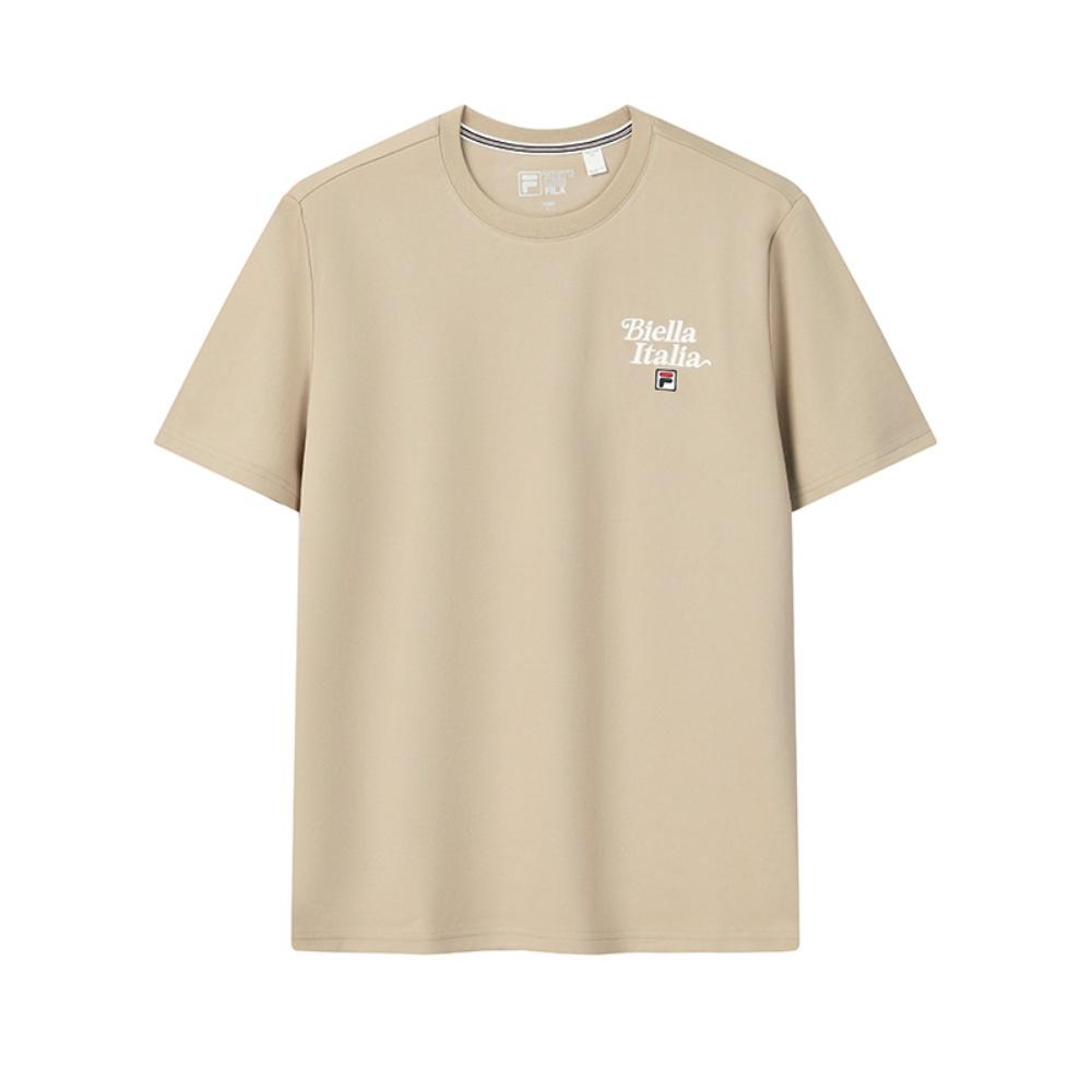Fila Наследие Моды Простой Классический Повседневный Универсальный Удобный Пуловер Круглый Вырез Футболка с Коротким Рукавом Мужские Топы Камелия-Розовый F11M618101FLK 2XL