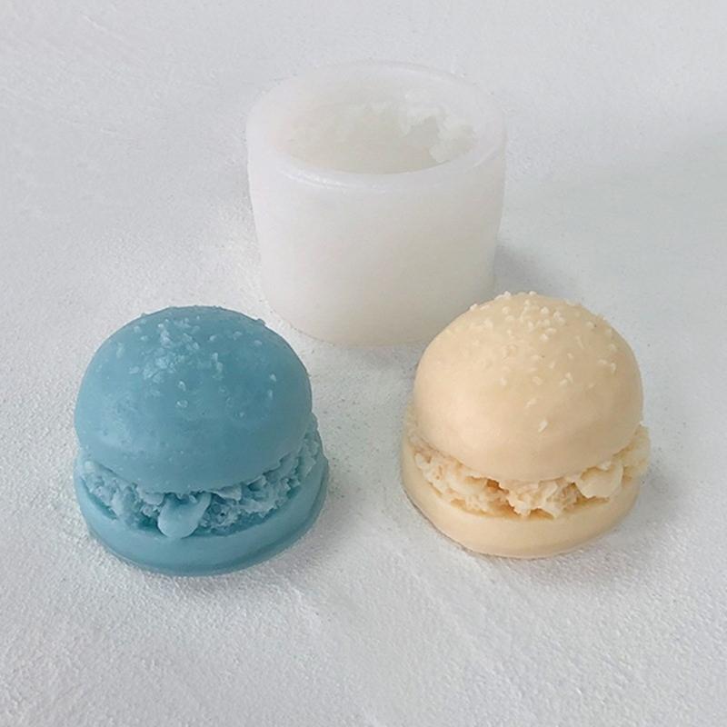 Hamburger Silicone Molds for Candle Soap Gypsum Decorations, Hamburger Shaped Candle Molds for Making Birthday Present