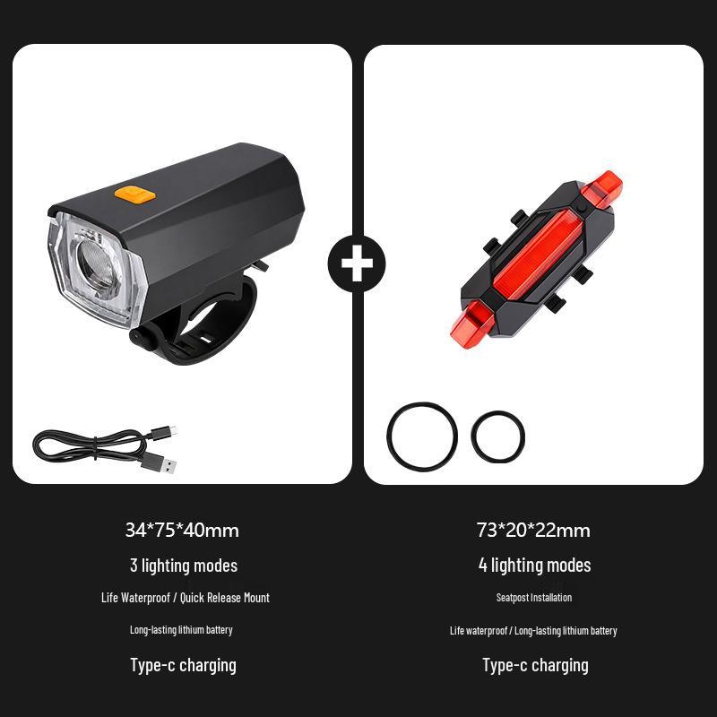 Rechargeable Rainproof Mountain Bike Front Light for Night Riding