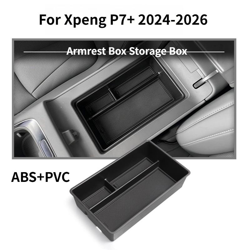 Central Water Cup Holder Storage Box Tray for Xpeng P7+ 2024-2026 Wireless Charging Pad Phone Protective Mat Car Accessories