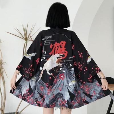 Nowy cyfrowy nadruk japoński Harajuku Kimono Robe Poncho Pajama Cardigan