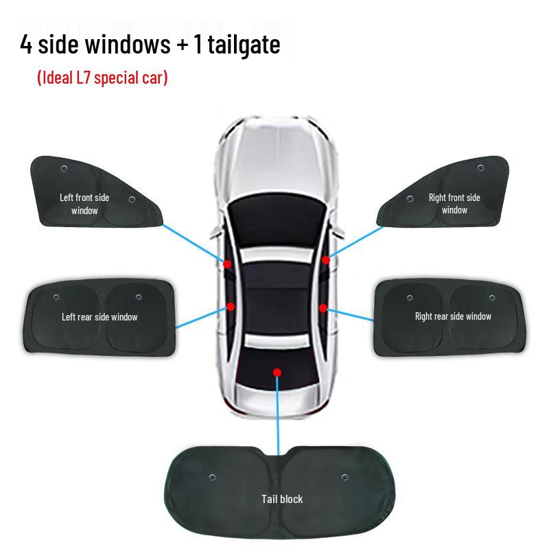Ideal L7 Car Window Sunshade: Opaque Sun Protection & Insulation for Camping Privacy