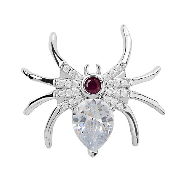 

Новое поступление кубический цирконий паук воротник булавка мода женщины и мужчины броши насекомое ювелирные изделия медный материал серебряный