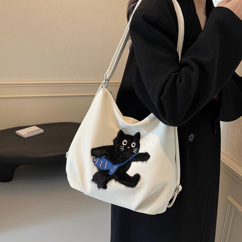 Student Class Backpack Women's Retro Fashion Large Capacity Tote Bag 2025 Winter Niche Design Women's Bag