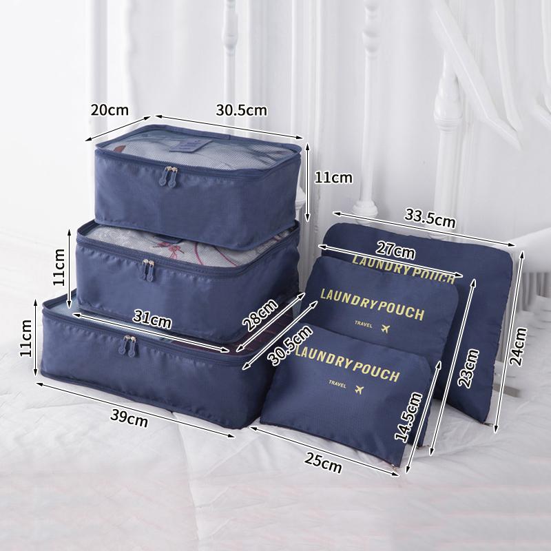 6 In 1 Travel Organizer Laundry Pouch Travel Luggage Bag Clothes Organizer Set