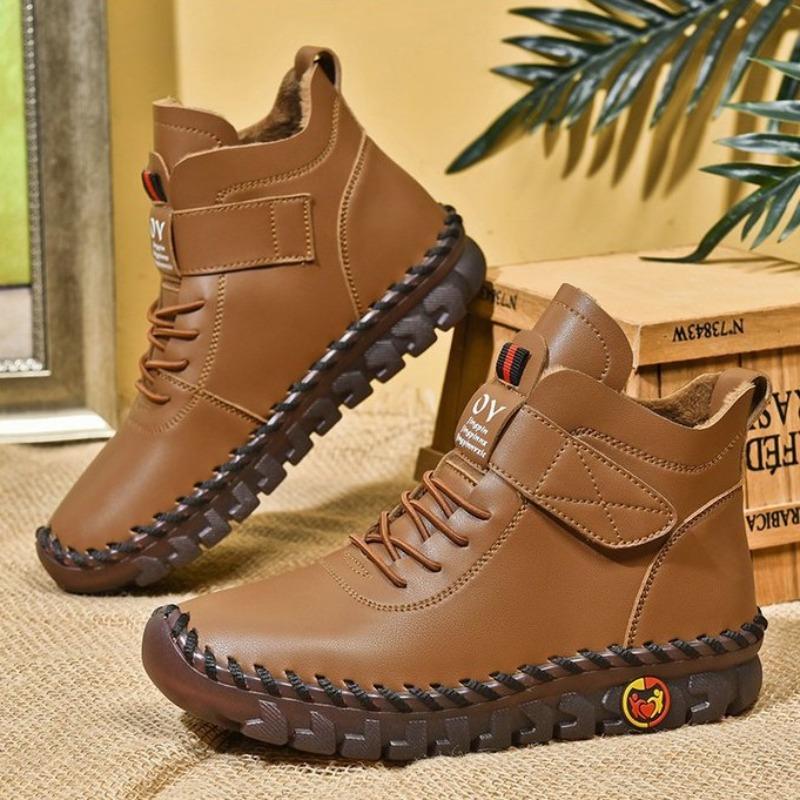 New Women's Shoes Fashion Versatile Velcro Mother Cotton Boots Velvet Warm Martin Boots